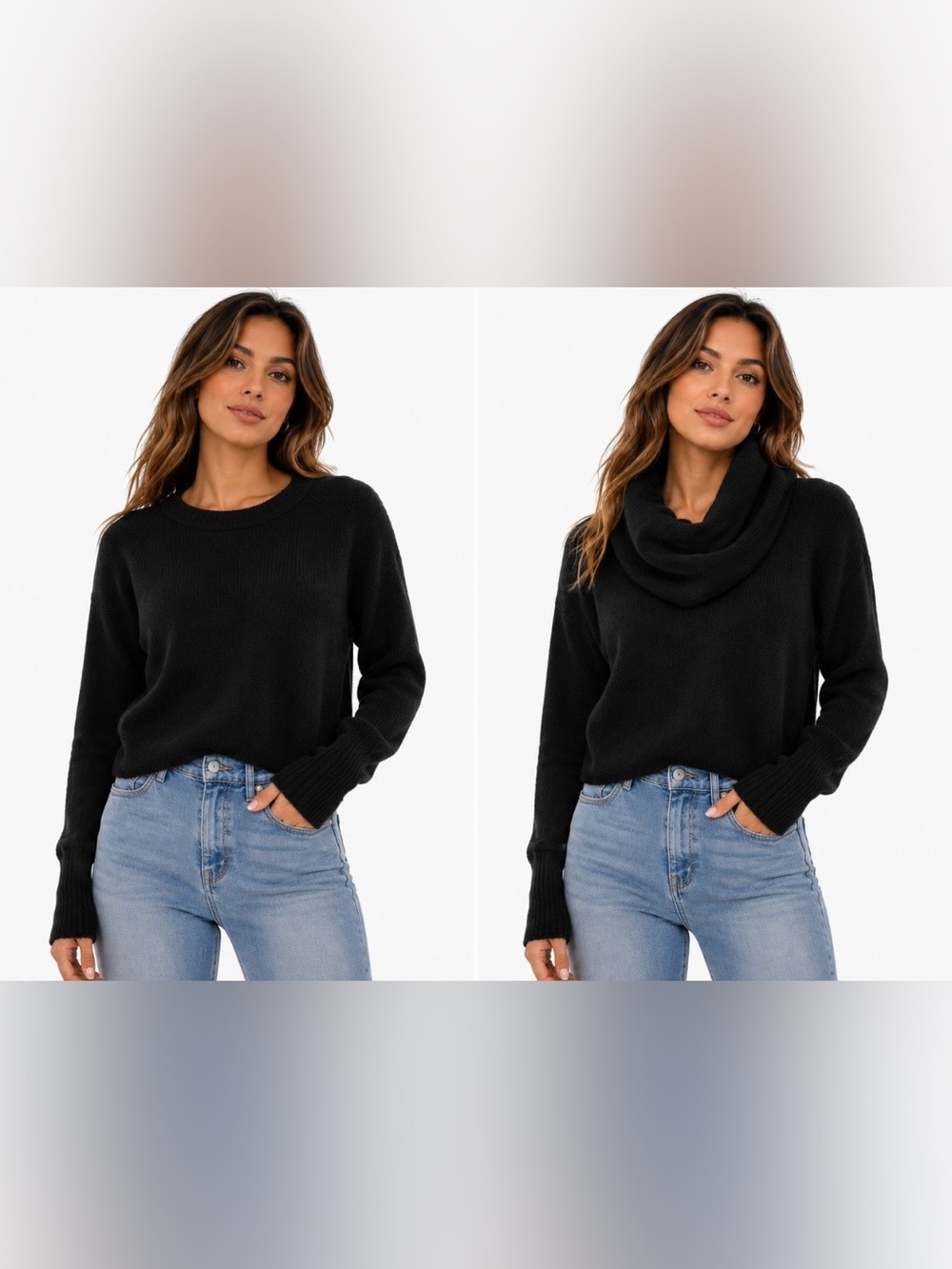 EXPRESS Cozy Black 2-in-1 Knit Sweater